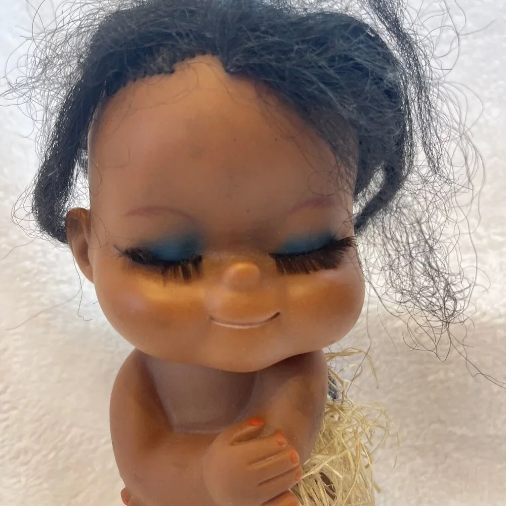 Hawaiian Hula Doll Vintage Sun Bunny Grass Skirt Hong Kong Tiki‎ Bar Luau Decor